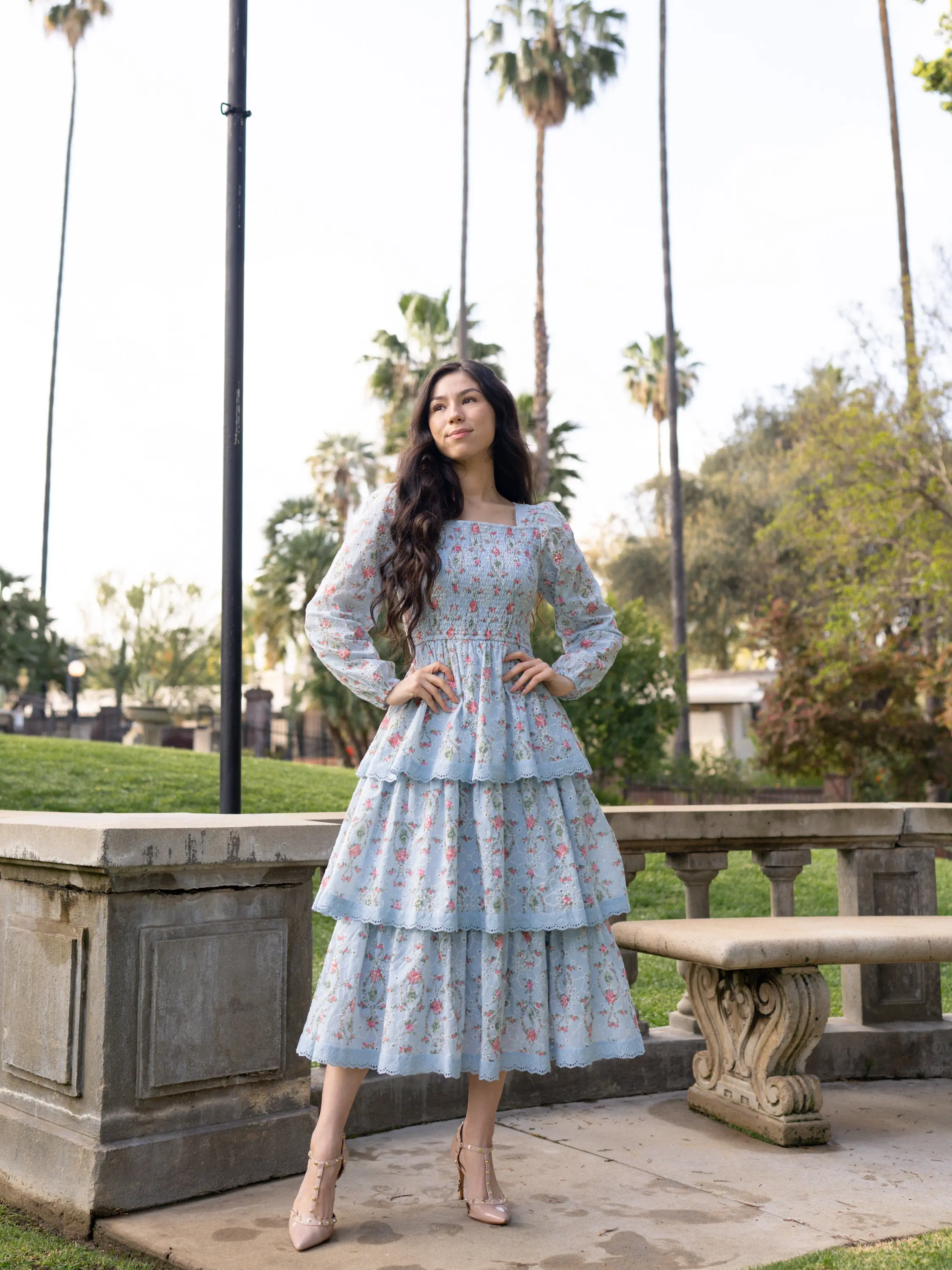 Heirloom Hearts Dress - Sky Blue
