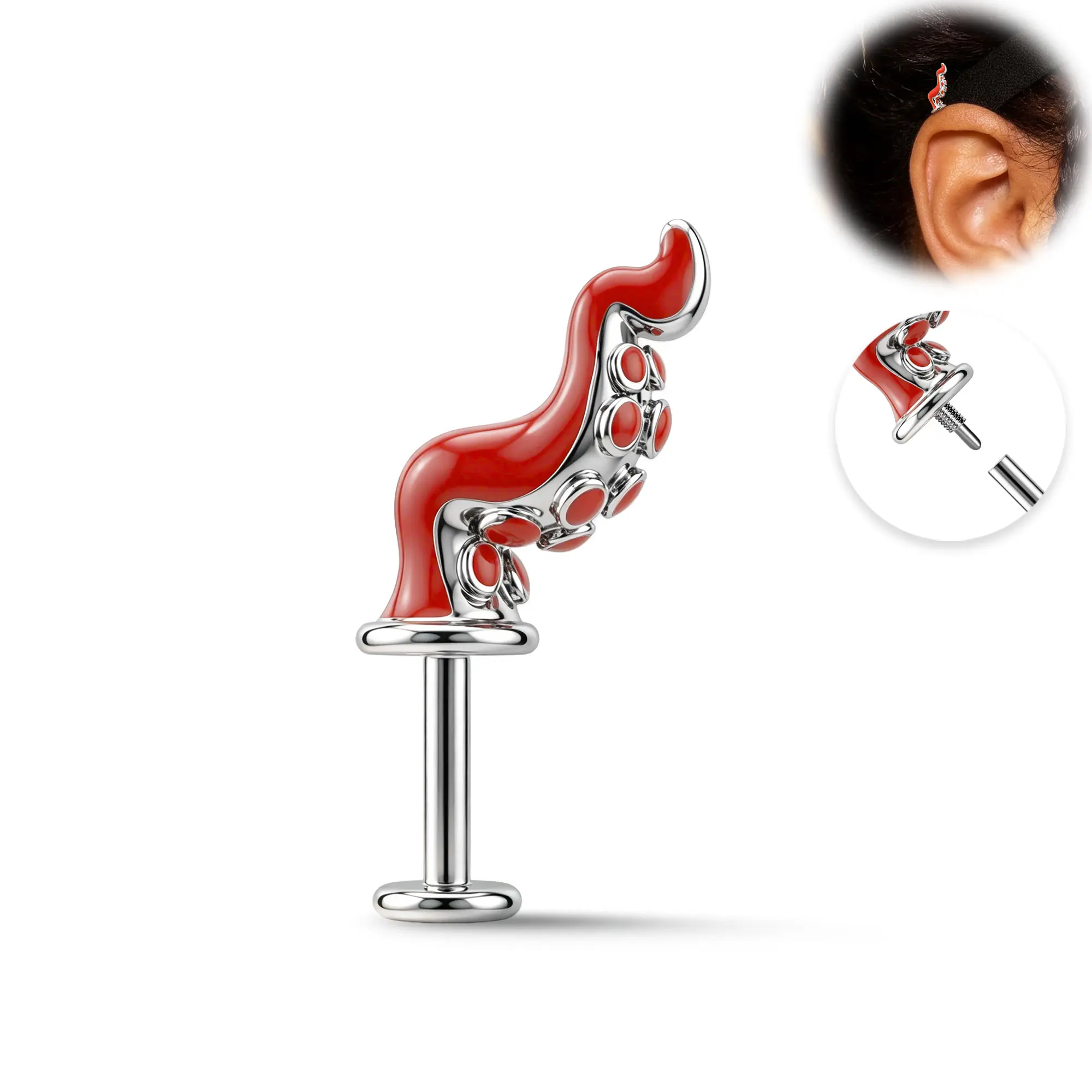 MINIONS × OUFER HOWARD Octopus Tentacle Vertical Helix Stud