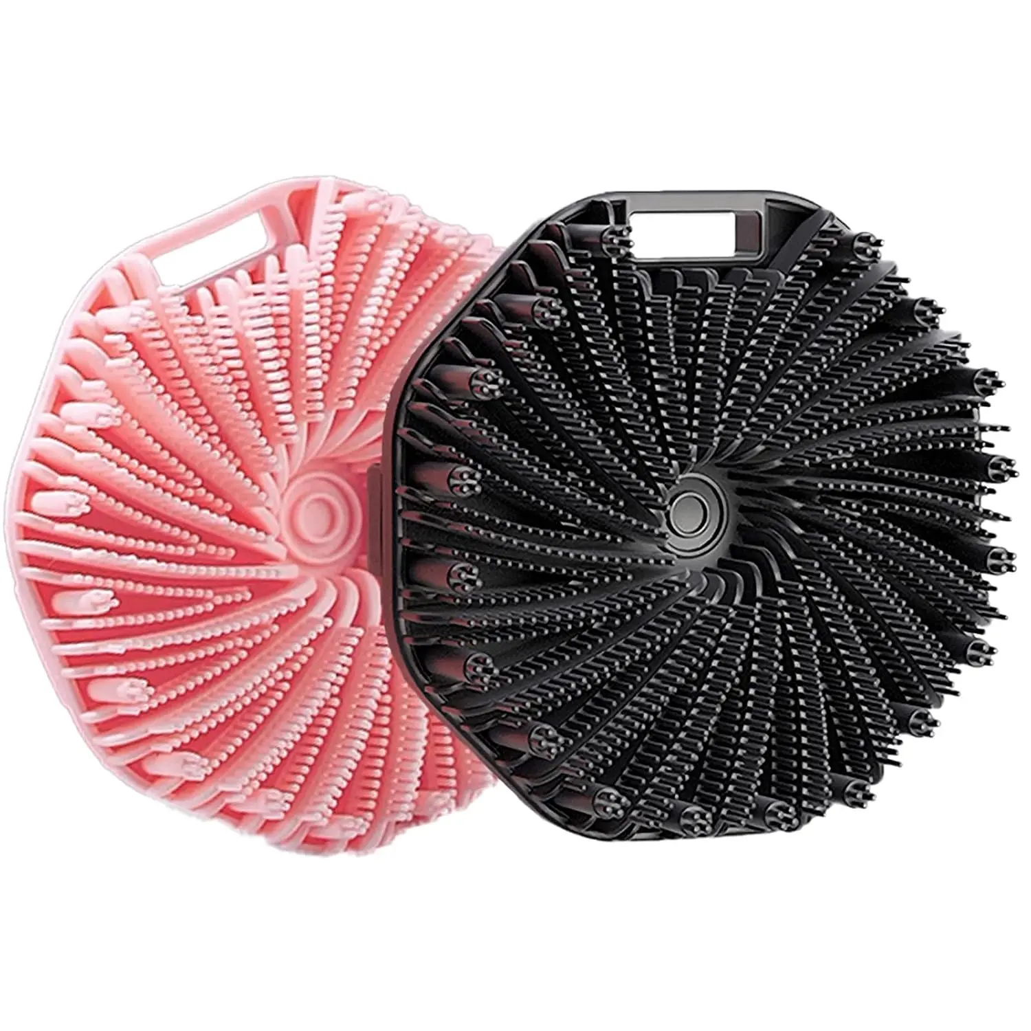 2 Pcs Silicone Body Scrubber with Hooks, Gentle Exfoliating Shower Brush with Non-Slip Handles, Body Buffer for All Skin Types, Rich Lathering