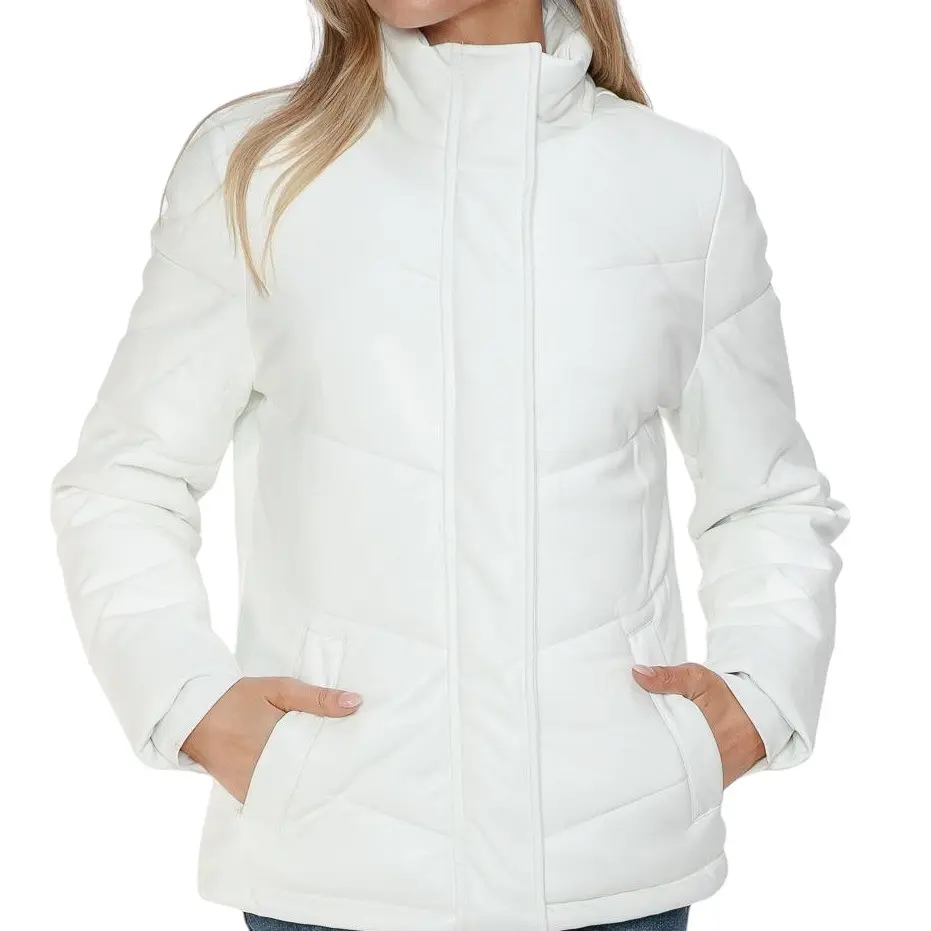 Pocketed Zip Up Turtleneck Puffer Jacket Basic Outerwear Women's Lightweight piff  jacket Womenswear Coats