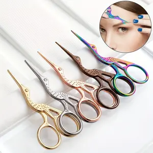 Stainless Steel Retro Scissors - Fabric Scissor, Crane Tea Leaf, Embroidery, Thread, Household Pruning, Eyebrow Scissors