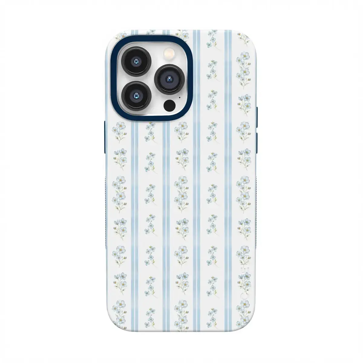 Casely iPhone 13 Pro Case | Cottage Stripe | Blue Floral | Bold Protective Design | Compatible with MagSafe
