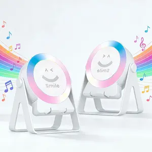 Smart Wireless Induction Bluetooth Speaker Stand – 5-in-1 Phone Holder with 360° Adjustable Rotation, RGB Mood Light, HD Stereo Sound & Rechargeable Battery for Desk, Office, Bedroom & Travel