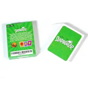 Slapburger Game Set, Cartoon Style, Bright Background, Fast-Paced Reaction Card Game, Party Icebreaker, Ages 14+, 2-6 Players