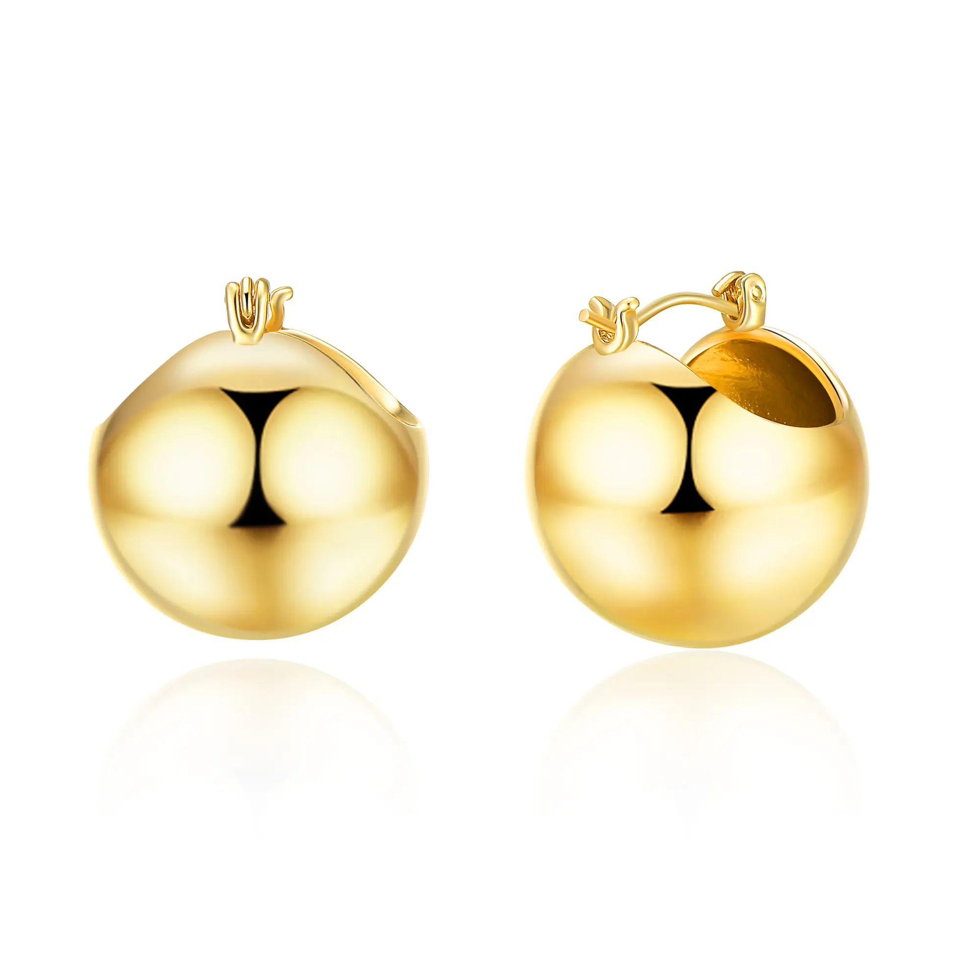 Aprilery Metallic Dome Huggie Earrings Collection for Women , Fashion Jewelry for Daily/Party Wear