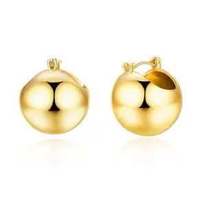 Aprilery Metallic Dome Huggie Earrings Collection for Women , Fashion Jewelry for Daily/Party Wear
