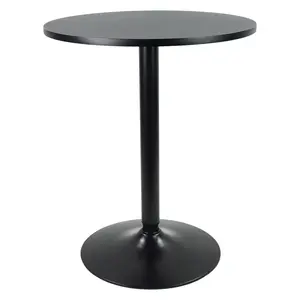 KKTONER Round Bar Table 23.6-Inch Top for Cocktail Bar Pub Dining Bistro (28.7H, Black)