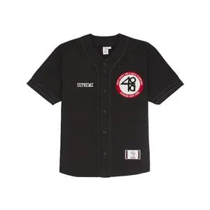 Supreme Men's 40 Acres Twill Baseball Jersey Black, from StockX