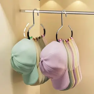 3-Piece Non-Slip Metal Round Hat and Scarf Hangers, Hat Hooks Storage, Space-Saving Multi-Functional Closet Organizer, Ideal for Home Storage and Clothing Organization