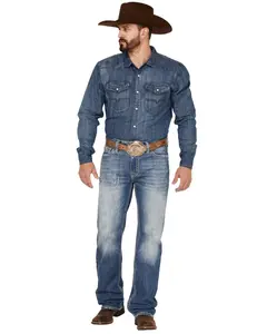 Rock & Roll Denim Men's And Cowboy Raised Straight Jeans - M0s1612