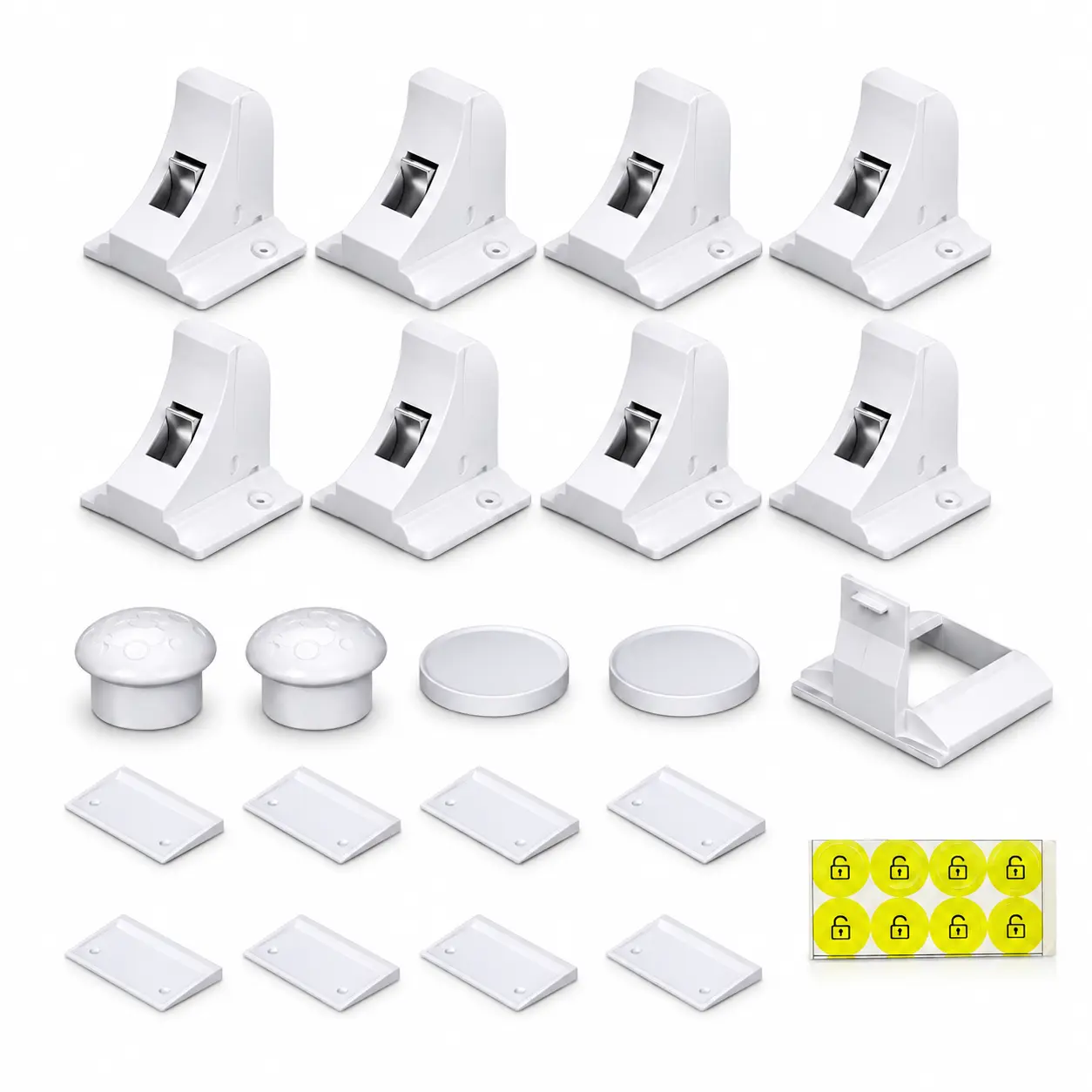 8 LOCKS + 2 KEYS Child Proof Cabinet Locks - Baby Child Safety Magnetic Cabinet Locks for Drawers and Cabinets, Invisible Child Proofing Locks with Magnet Key Control, Heavy Duty 3M Adhesive, No Drill No Holes Renter-Friendly