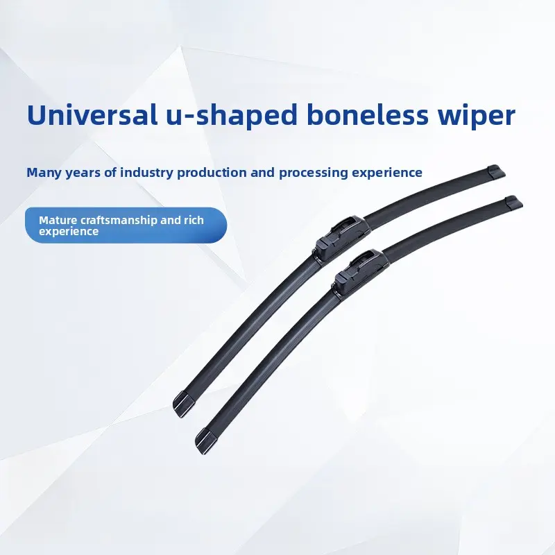 Universal U-hook Rubber Frameless Windshield Wiper Blades (Pack of 2), Premium All-Weather Auto Replacement Blades for Cars, Pickups, SUVs