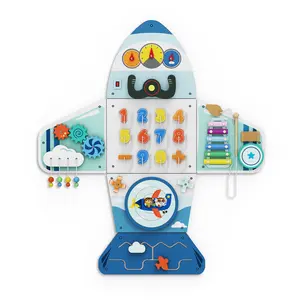 BlueWood Giggle Series Busy Board Plane -Montessori-Inspired Toys STEAM Sensory Toy Set for Toddlers Activity Wall Panel for Hands-On Learning, Motor Skills Development & Parent-Child Play Early Learning Wooden Educational Toy Baby Shower gifts