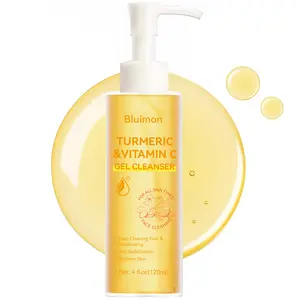 Bluimon Turmeric Facial Cleanser 120ml - Deep Cleansing Moisturizing Oil-Control Refreshing Non-Greasy No Residue Non-Tightening for Sensitive & All Skin Types - Gentle, Daily