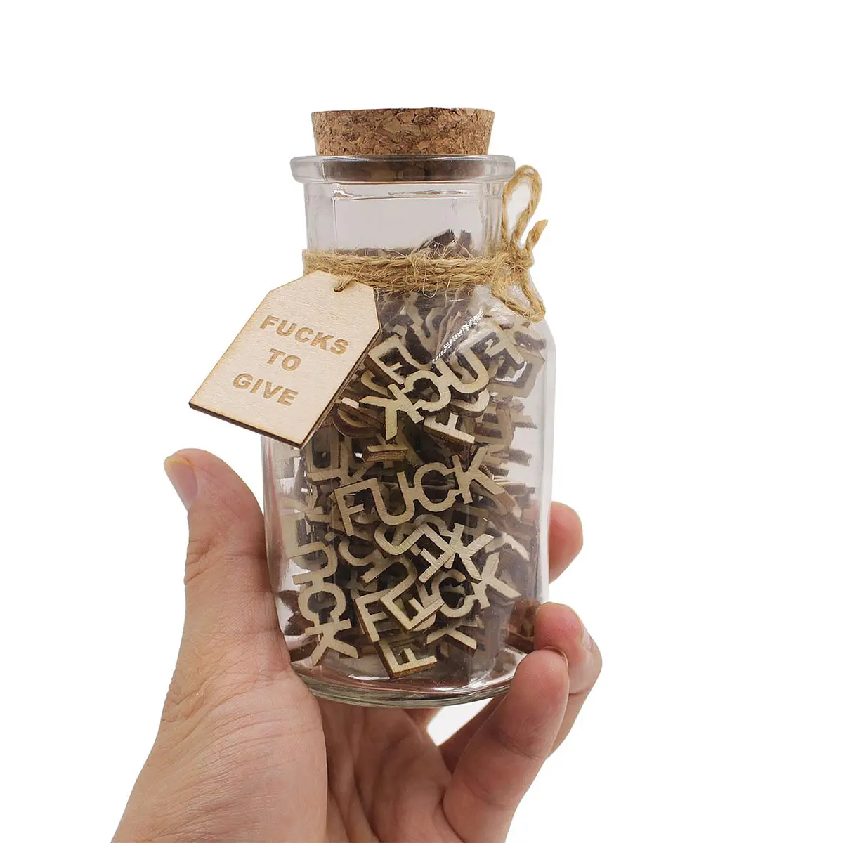 Jar of Fucks,Fucks to Give Gag Gifts，Fuck Wooden Cutout Letter Funny Gifts for Valentine'sDay/Birthday/Anniversary/Christmas/Labor Day,Home Decor,Office Decorations,  Gife for Your Friend ，Halloween Organiser Canister party decoration