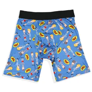 MTV Beavis and Butt-Head Boxers Men's Allover Character Logo Design Adult Tight Fit Underwear