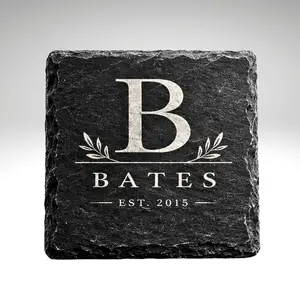 Custom Engraved Slate Coaster Set (Set of 2)