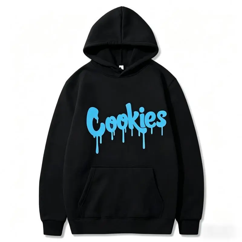 Fashion Cookies Letter Print Graphic Hoodie - Fall Winter Casual Streetwear Pullover Sweatshirt Fitted Cartoon Pattern Design for Men & Women