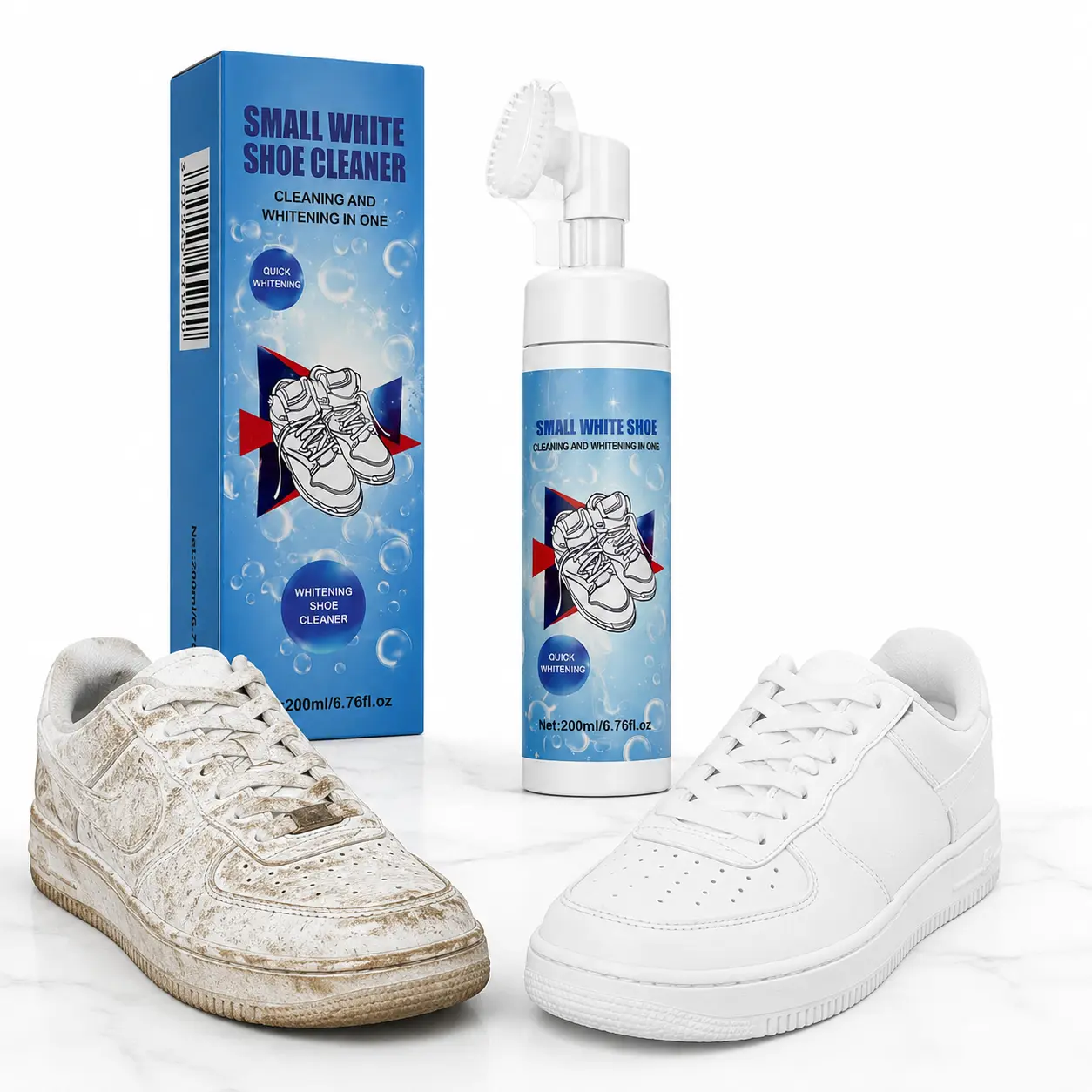 shoe cleaner, Water-Free Foam Shoe Cleaner with Shoe Brush and Shoe Cloth, Sneaker Care, Ideal for Footwear, Full Grain Leather, Rubber, and more Comfort Bedroom