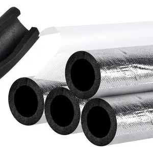 4 Pack 2 Inch 20mm Thick Pre-Slit Self-Adhesive Insulation Tubes Wrap Highly Insulated for Copper Pipe AC Line Sprinkler