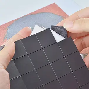 100pcs Thick Refrigerator Magnets, Multi-Functional Soft Magnetic Tiles with Adhesive Backing, Small Neodymium Iron Office Magnet