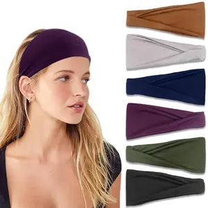 Headbands for Women, Non-Slip, Premium Stretchy  Bands Hair Accessories,Wear for Yoga, Fashion, Working Out, Travel or Running, 6 Pack, Solid