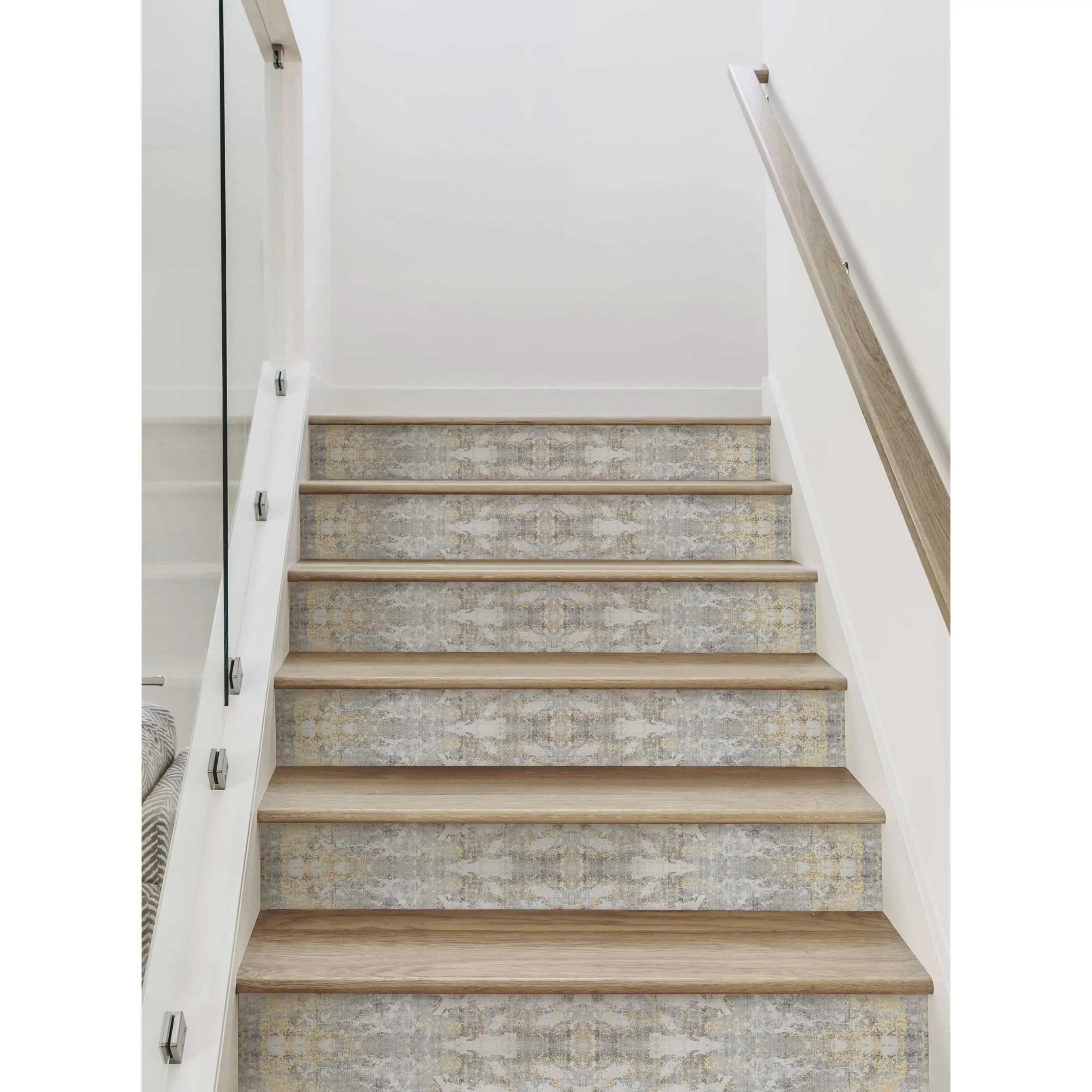 Classic Weathered Peel-and-Stick Stair Riser Strips - Repositionable Floor Stickers, Peel-Off Design, Accent Stripe Decals, Reusable Easy-Remove Adhesive Backing for Home Decor Stairs