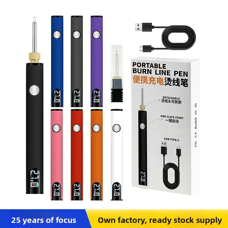 Compact and Lightweight USB Portable Electric Soldering Iron - Pen Shape Hand Tool for Crafters, 3-Speeds Voltage Adjustment, Accurate Temp Control, Digital Display, Manual Braided Rope, Comfortable Grip for Repairs