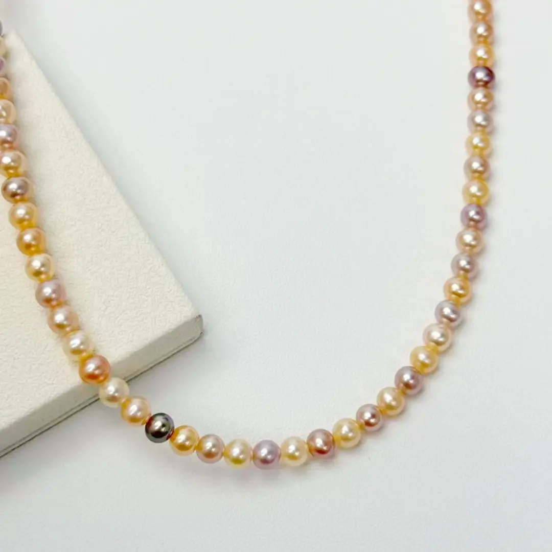 Candy Color Freshwater Mix Color AK Pearl Pendant | 4.5-5 mm Silver Clasp 18 inches-AFAN029