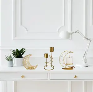 Ramadan Crescent Candle Holder Ramadan Decorations Islamic Decor Ramadan Decor Eid Candle holder Eid Decor Moon Candle Holder Centerpiece Collection