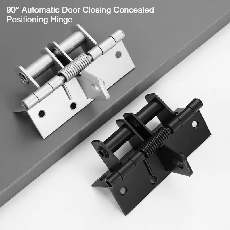 Automatic Concealed Door Closer, 90° Adjustable, 4inch, Right-Angle, Cold-Rolled Steel, Heavy-Duty Spring Hinge, Soft-Close, DIY, Home/office Use, Door Closers For Home, Design, Door Hardware