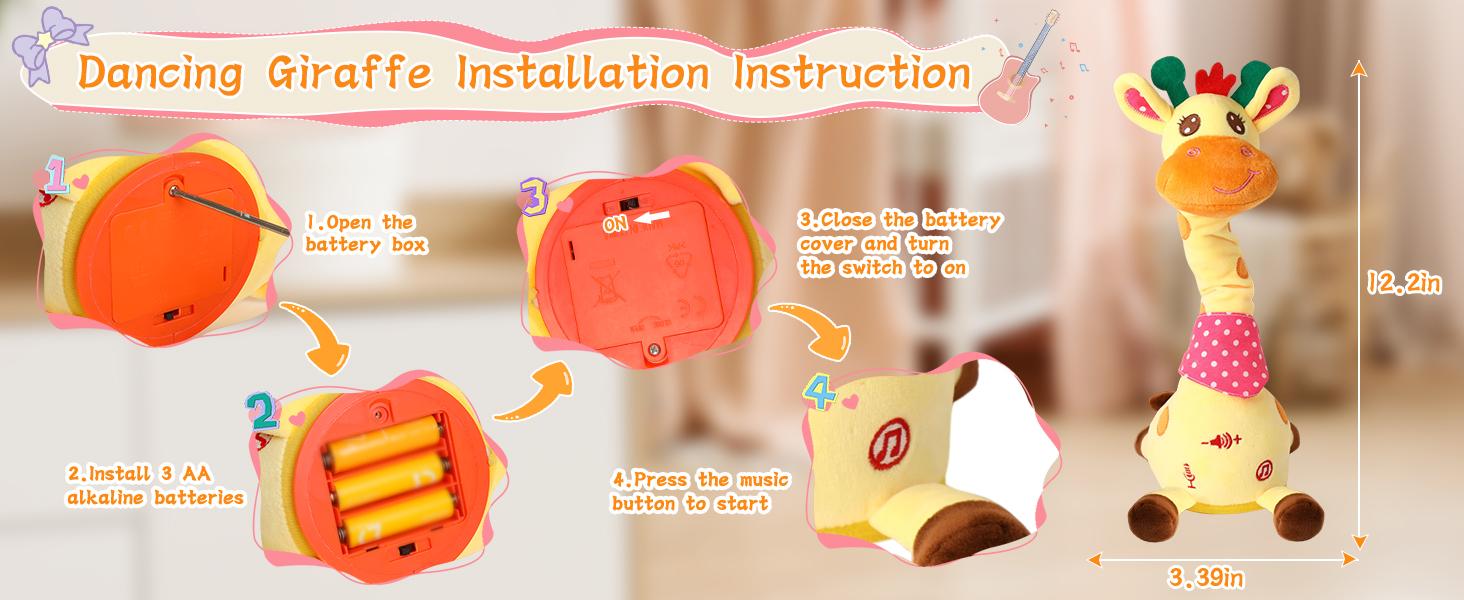 BETTY21 Dancing Talking Giraffe Toys - Electronic Musical Plush Rattle for Kids - Repeat What You say - Parent Time-saving Toys - Children's Day & Birthday Gift With DealsForYouDays BETTY21 Dancing Talking Giraffe Toys - Electronic Musical Plush Rattle for Kids - Repeat What You say - Parent Time-saving Toys - Children's Day & Birthday Gift With DealsForYouDays