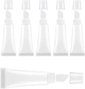 6 count Lip Gloss Tubes 8ml Clear Soft Empty Lip Balm Containers Refillable Mini  Tubes for Comestic Makeup and Travel Toiletries