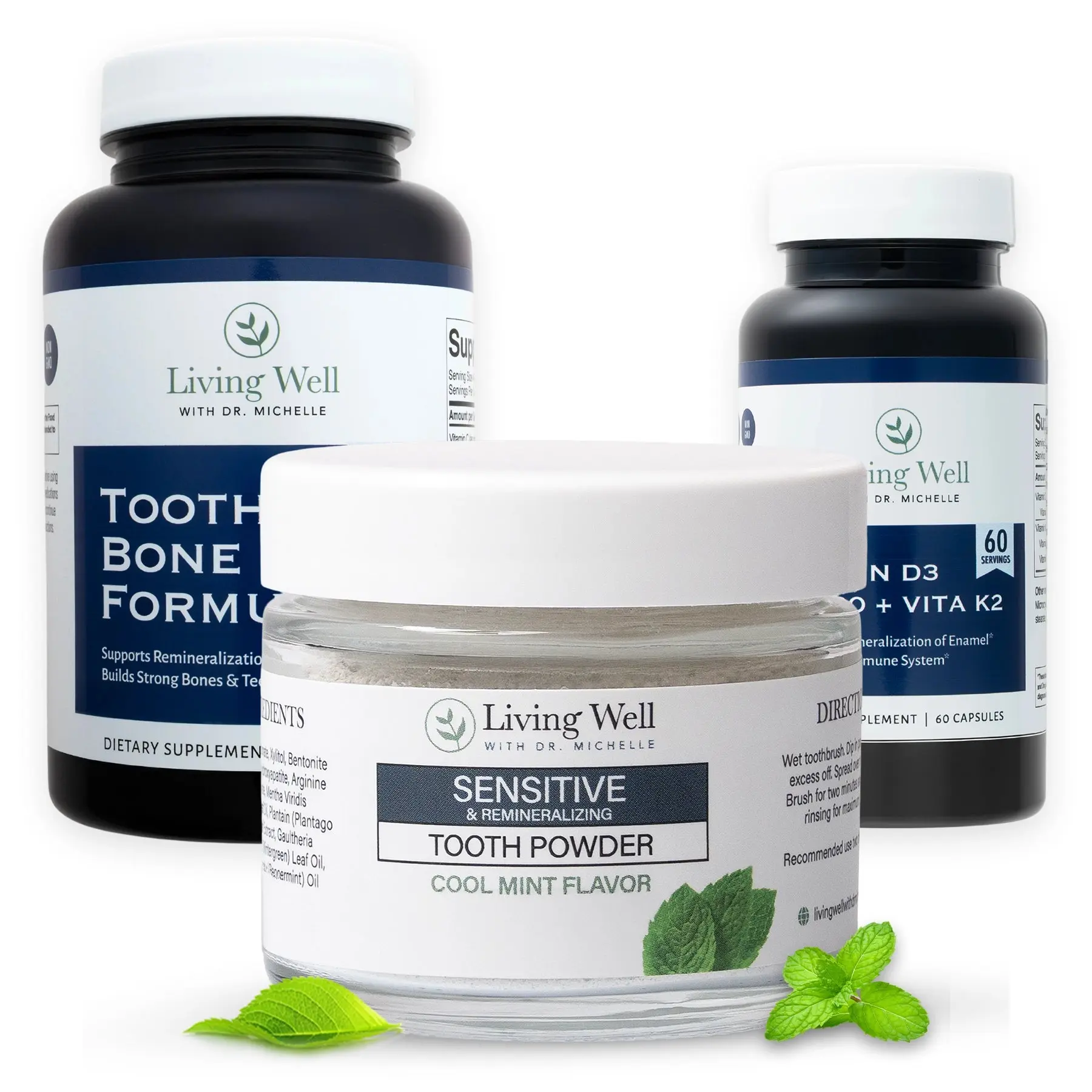 Sensitive Remineralization Kit (Sensitive Tooth Powder, Vita D + K, Tooth & Bone Formula)