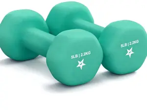 Yes4All Neoprene Coated Dumbbell Hand Weight Sets of 2 - Multiple Weight Options with 15 Colors, Anti-roll, Anti-Slip, Hexagon Shape