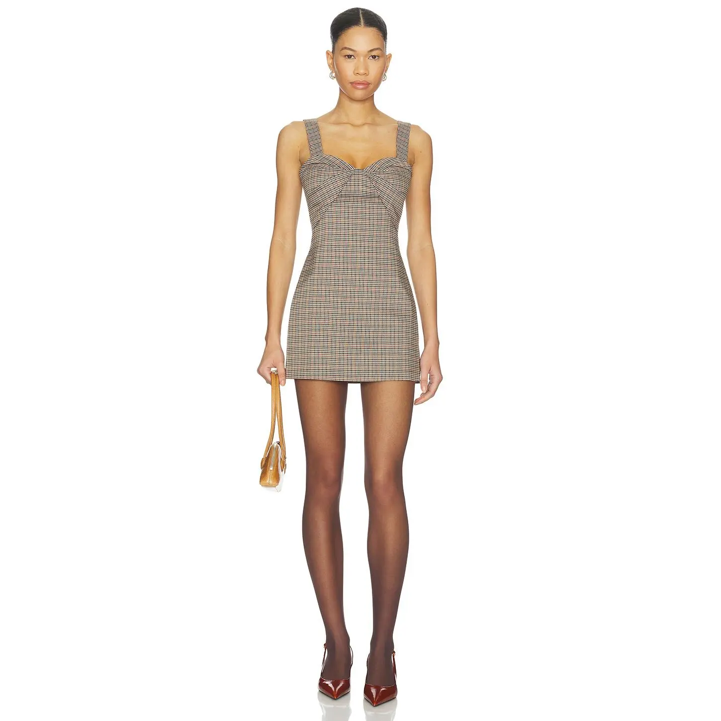 Amanda Uprichard Soho Skort Romper in Brown Multi
