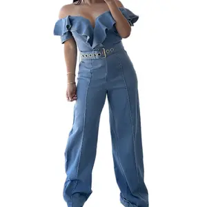 Elegant Denim Jumpsuits Party Wear