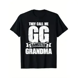 They Call Me GG Gangster Grandma T-Shirt - Funny Mother's Day Graphic Tee, Ideal Gift for Grandma, Mother's Day & Casual Wear