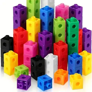 50/100pcs Interlocking Cubes Building Blocks, Stacking Blocks, DIY Snap Puzzle, Preschool Early Education Toy, Creativity, Logic Thinking Fine Motor Training, Playtime, Classroom Rewards