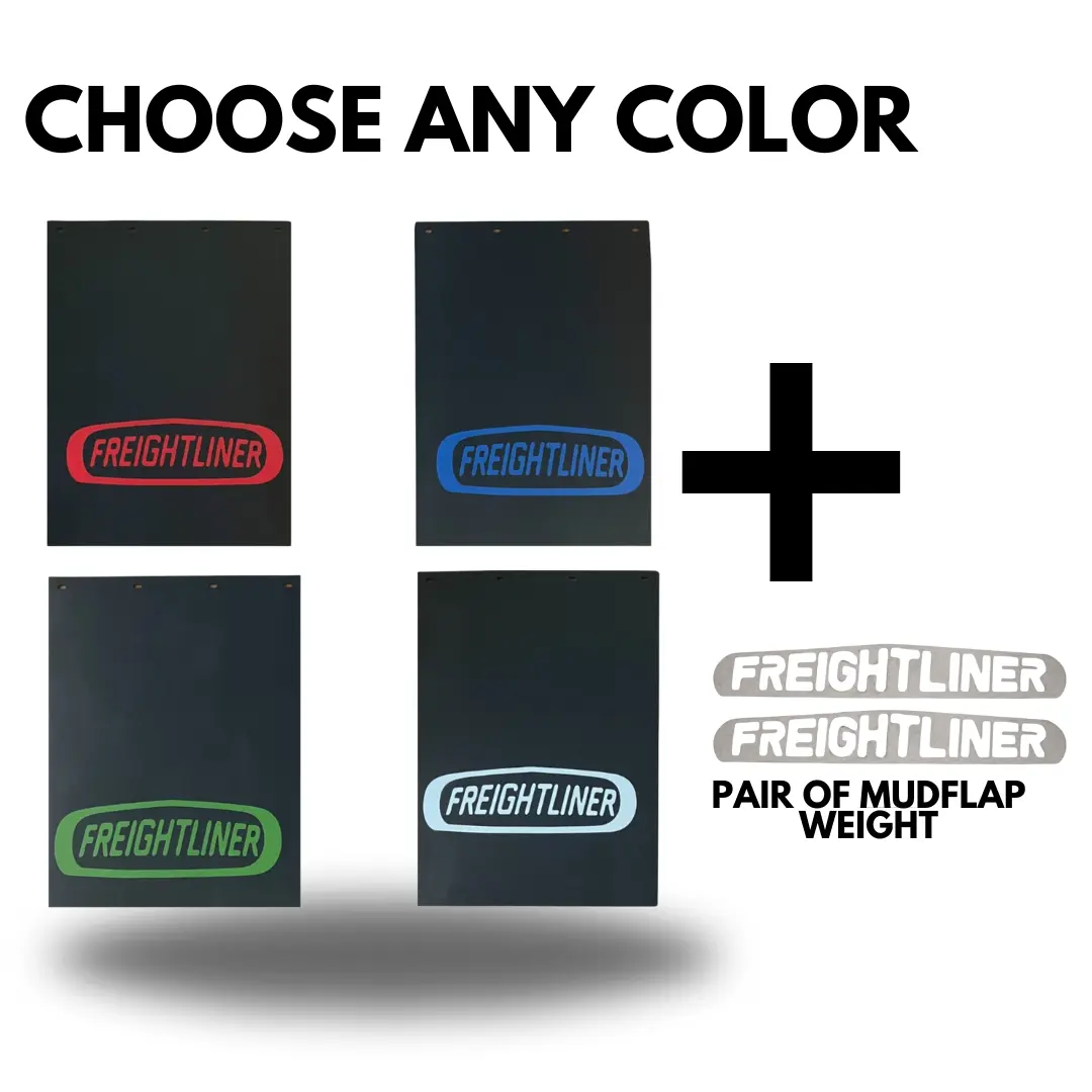 FREIGHTLINER SET OF MUD FLAPS 24"x34" WITH SET OF MUDFLAP WEIGHTS