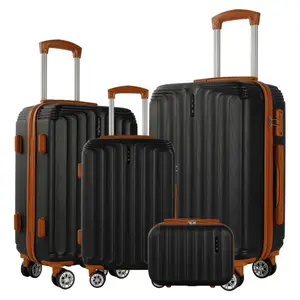 UUH Luggage Sets 4pcs/6pcs/7pcs/8pcs/9pcs Lightweight Hardshell Suitcases with TSA Locks & 360° Spinner Wheels for Travel - Expandable Design, Spacious Interior, Waterproof Fabric