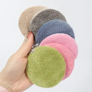 80 Round Absorbent Face Cleansing Pads 6pcs, Facial Cleansing Pads, Reusable Washable Makeup Remover Cloth, Makeup Remover Tool, Double-Sided Plush Sponge for All Skin Types