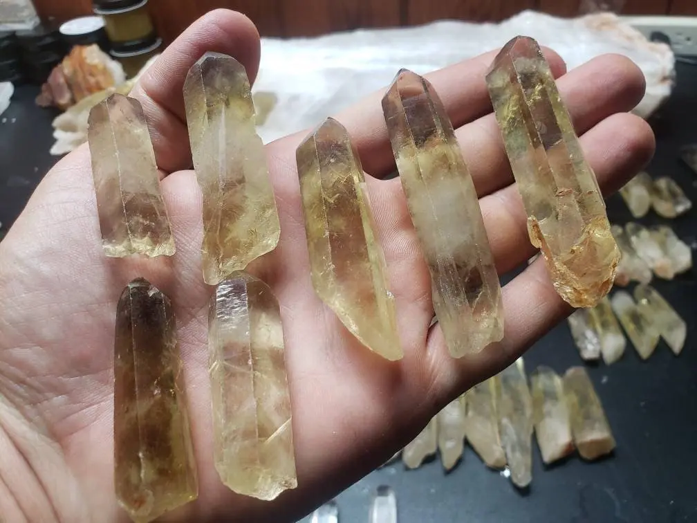Raw Citrine Points ||  Chevron Smoky Citrine Crystal Points || Citrine Crystal Wands || Choose Your Size