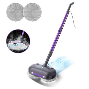 [WeeklyDeals]Lightweight Handheld Spin Steam Mop with Rotating Pads – 284°F High-Temp Sanitizing, Fast Preheating, Extra-Large Tank, 20FT Cord, 3 Reusable Pads & Self-Standing, Safe for Hardwood, Laminate & Marble[SummerWins]