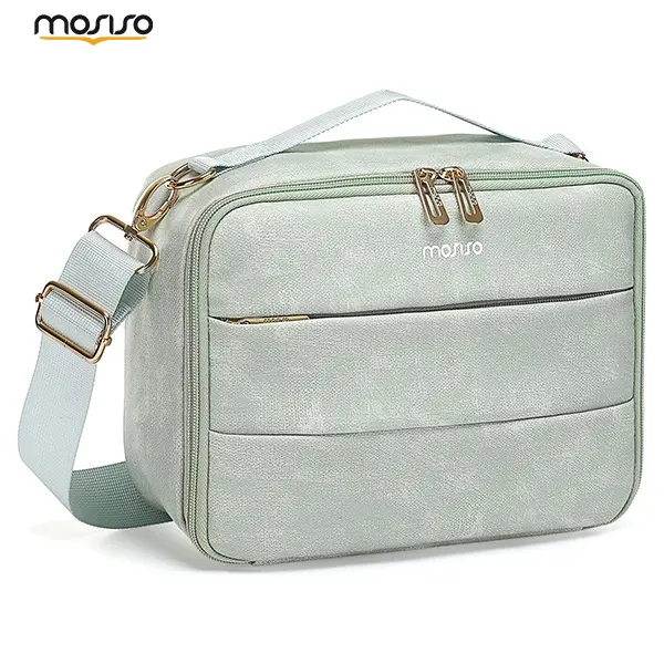MOSISO Protective Puffy Small Camera Bag for Fujifilm Instax Mini SE/12/11/99/9/EVO/40/90/Link2/Liplay Soft PU Leather Travel Padded Case with Adjustable Strap Antique Green