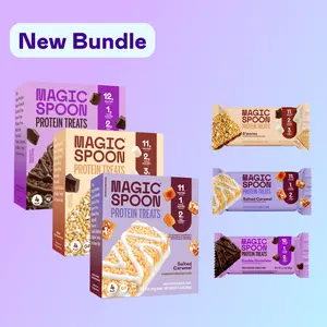 Magic Spoon 12 Protein Treats Sampler- Double Chocolate, Salted Caramel & S'mores - Gluten Free, Keto-Friendly, Snack Cereal Bars
