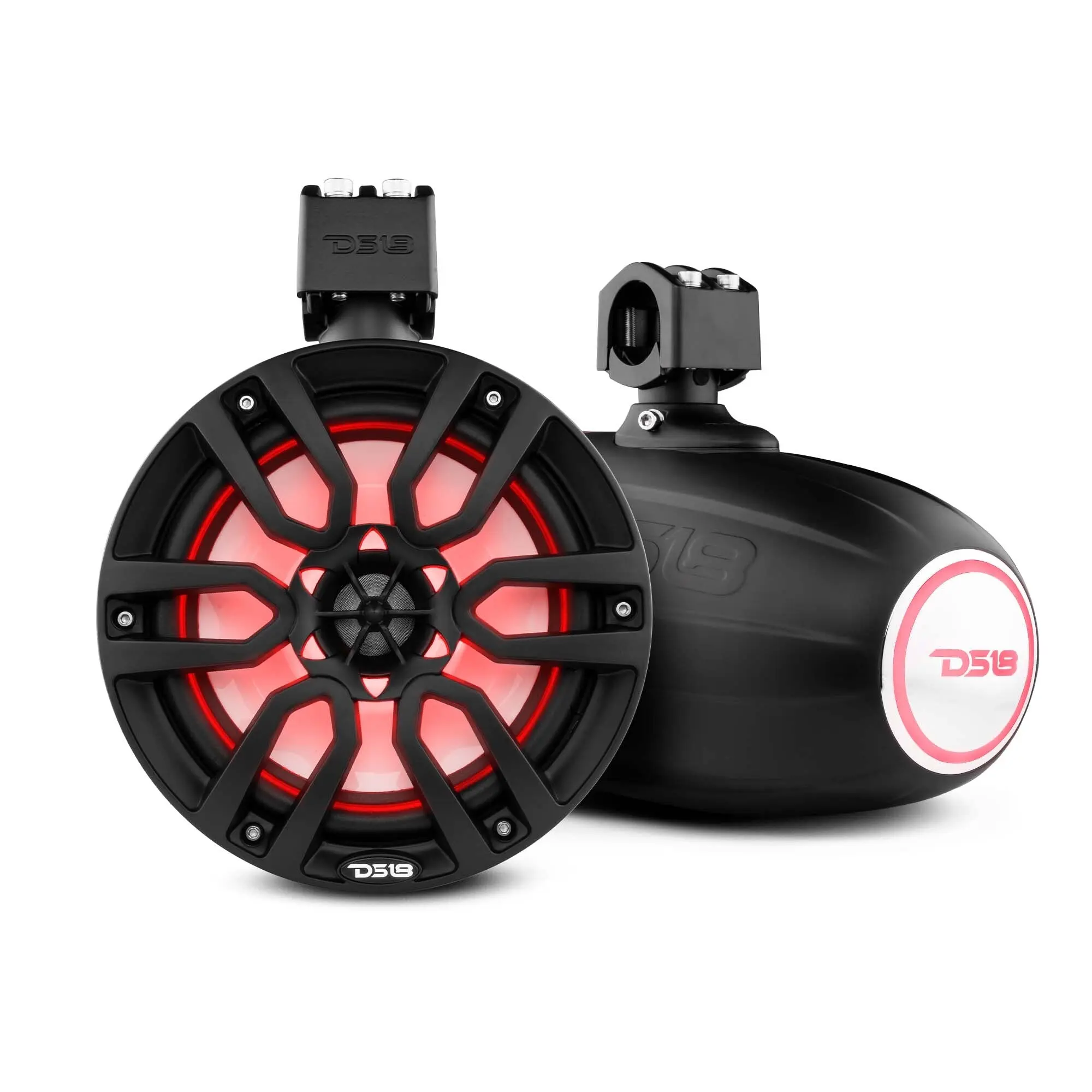 NXL 8" Marine Waterproof Outdoor Wakeboard Tower Speakers with Integrated RGB LED Lights, 375 W, Water-Resistant Protection Feature, Water Proof