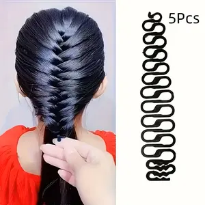 5pcs Lazy Hair Braiding Tool Set, Automatic Styling DIY Hair Accessories for Women, Durable Clips & Barrettes, Perfect Hairstyle Maker