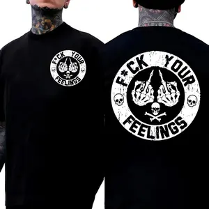 💀 F*ck Your Feelings Skull Tee – Bold Statement Graphic T-Shirt, Limited Edition Streetwear, Casual Angel Graphic Tee for Men, Unisex Cotton Streetwear, Trendy Graphic Shirt, Viral TikTok Outfit, Edgy Street Style