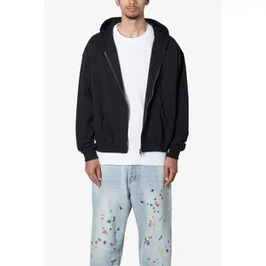 mnml Basic Zip Up Hoodie - Black